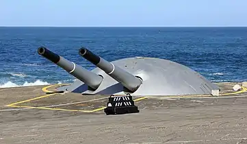 A German built 190 mm gun turret at Fort Copacabana in Brazil, completed in 1914.