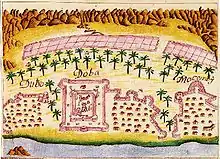 Image 15A painting depicting Doba Fort, a fort built by the Portuguese Empire in Dibba Al-Hisn in 1620. (from History of the United Arab Emirates)