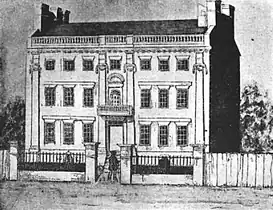 Foster-Hutchinson house, corner of Garden Court and Fleet St. Probably built ca.1686 by merchant John Foster. Occupied by merchant Thomas Hutchinson (d.1739) (father of Governor Hutchinson, who was born in the house)