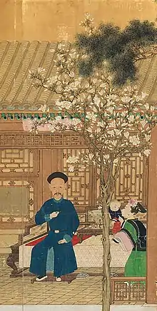 Noble Consort Lin holding Yihe, future Prince Zhongduan of the Second Rank