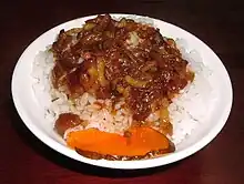 Minced pork rice, a rice dish of Han Taiwanese.