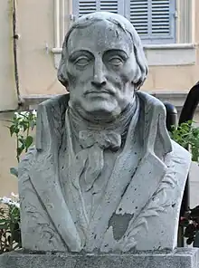 Monument dedicated to Raynouard, Brignoles (detail of the white marble bust, 1937).