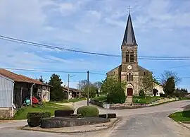 The church and surroundings in Brizeaux