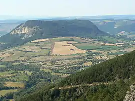 The Truc de Balduc seen from Mont Mimat, Brenoux is in the valley to the left