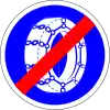 End of snow chains zone