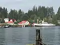 MV Frances Barkley stopping in Bamfield, 2016