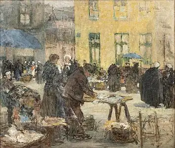 A Bruges market scene