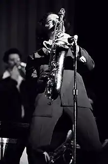 Frank Tiberi playing tenor saxophone in 1976