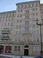 A closer look at a Frankfurt Allee façade, showing the neo-classical tilework.