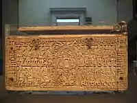 Rear panel of the Franks Casket; Titus takes Jerusalem.