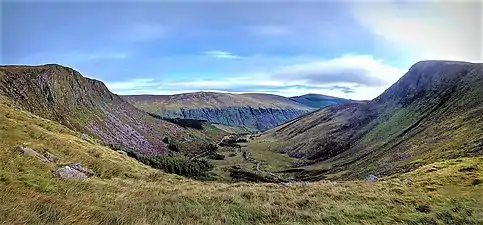 From Fraughan Rock Glen across to summit of Lugduff