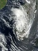 25 February: Freddy moving over Mozambique.