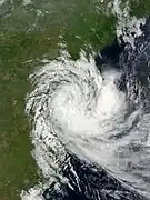 25 February: Freddy moving over Mozambique.