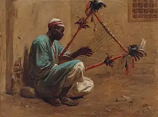 Egypt, 1859. The Kissar Player,painting by Frederick Goodall