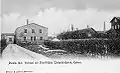 Fredriksdahls match manufacturing Co. in Kalmar. The dark low building to the right. Photo: around 1880.