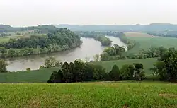 The French Broad River and rural fringe in Boyds Creek