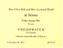 Invitation card for first performance 1935