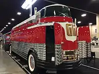 Front right of Futurliner #3 on display in Salt Lake City, Utah