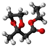 Ball-and-stick model of the fructone molecule