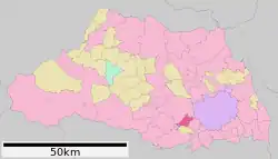 Location of Fujimino in Saitama Prefecture