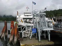 Skeena Queen ferry unloading cars