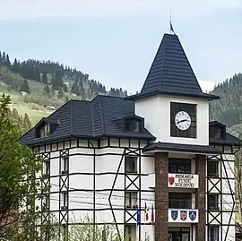 Example of picturesque rural landscape of the countryside of Suceava County in Fundu Moldovei (German: Luisenthal or Louisenthal)