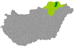 Gönc District within Hungary and Borsod-Abaúj-Zemplén County.