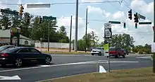 SR 223 intersecting the southern terminus of SR 388 in Grovetown, where both highways meet Harlem–Grovetown Road