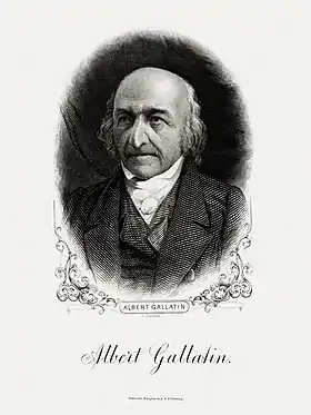 Bureau of Engraving and Printing portrait of Gallatin as Secretary of the Treasury