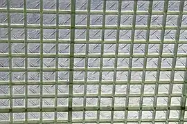 Translucent fiberglass pavement light panel, close-up