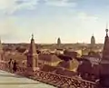 Panorama from the church top towards Gendarmenmarkt, oil painting by Eduard Gaertner (1834)