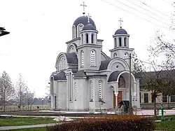 The new Orthodox church in the village. The razed Catholic church stood here until the end of the 1960s.