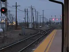 View down former CB&Q tracks towards Quincy. Trains to Quincy divert from the main line at this point.