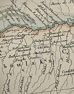 Galgai-Yurt on major-general Aleksander Khatow's [ru] map in 1826.