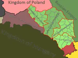 The General Government maximum extent during the Great War.