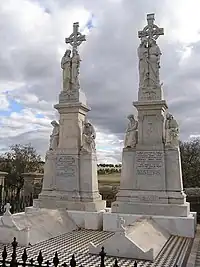 Ryan family white marble monuments