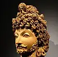 Gandharan sculpture, head of a bodhisattva