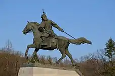 Statue of General Gang on horseback.