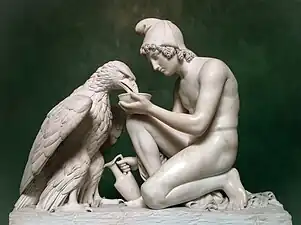 Ganymede and Jupiter; by Bertel Thorvaldsen; 1817; marble; height: 94 cm; Thorvaldsen Museum, Copenhagen, Denmark