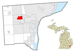 Location within Wayne County