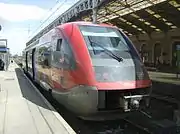 A TER train to Quillan waiting in the station