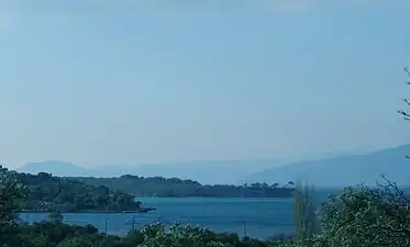 Dikili coastline with Garip Island in the background