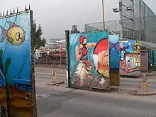 Gates in a peace line in West Belfast