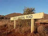 Sign near Giles Weather Station