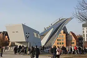 Pedestrian and cyclist drawbridge to Ołowianka Island, Gdansk, Poland (2017)