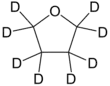 Skeletal formula of deuterated THF