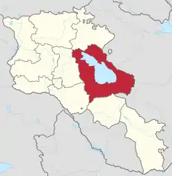 Location of Gegharkunik within Armenia