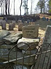 General Lyon Cemetery in Eastford, Connecticut. Established circa 1805. Contains the grave and monument for General Nathaniel Lyon (first Union general to die in the US Civil War.) as well as many mid to late 19th century and Civil War casualty gravestones.