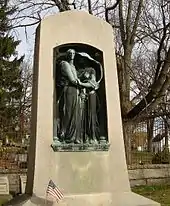 The sculpture on the rear of General Butler's monument