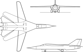 An orthographically projected diagram of the F-111